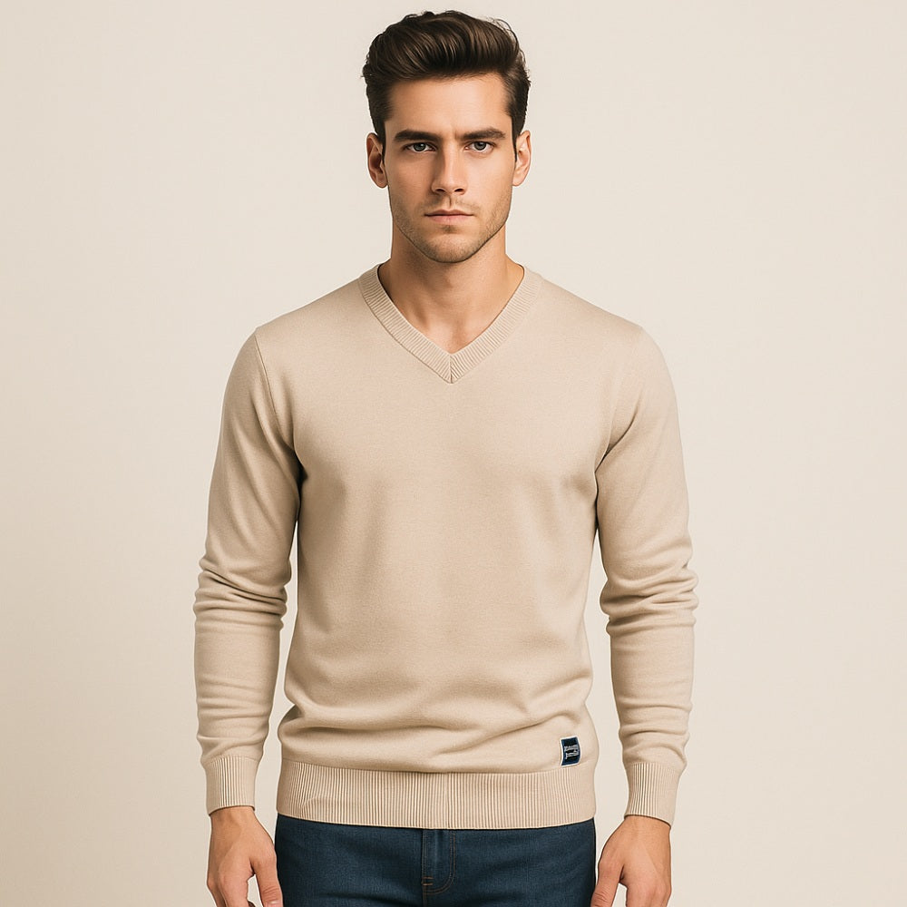 Sueter Masculino Gola V Pesson Lior Bege