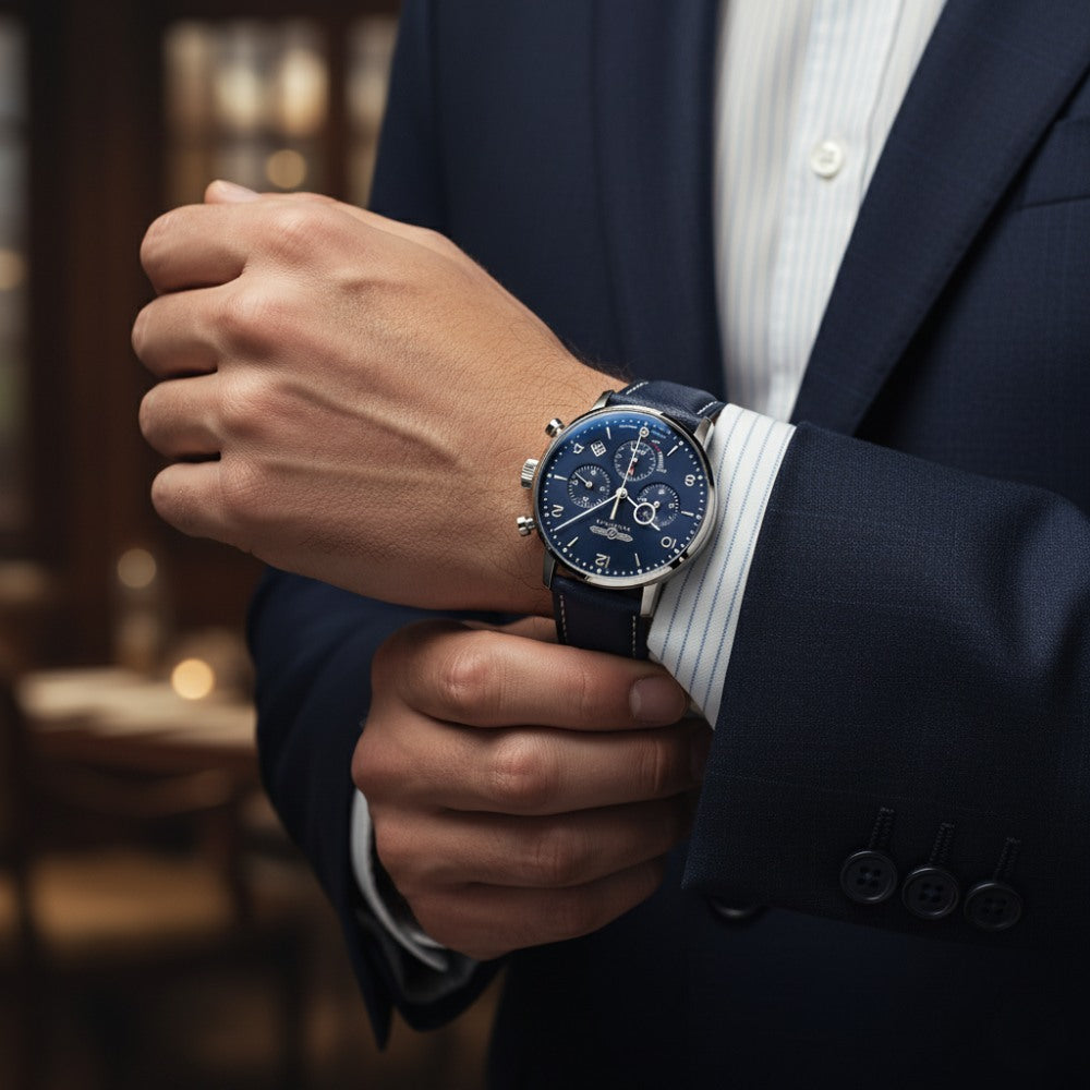 Zeppelin 100 Years Blue Chronograph Watch