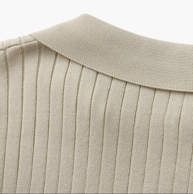 tecido Camisa Polo Canelada Premium Sollome bege